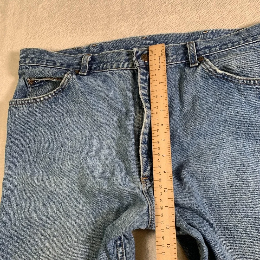 Vintage Lee Jeans Mens 40x34(38x34) Blue Denim Relaxed Fit Straight Leg Rise 90s